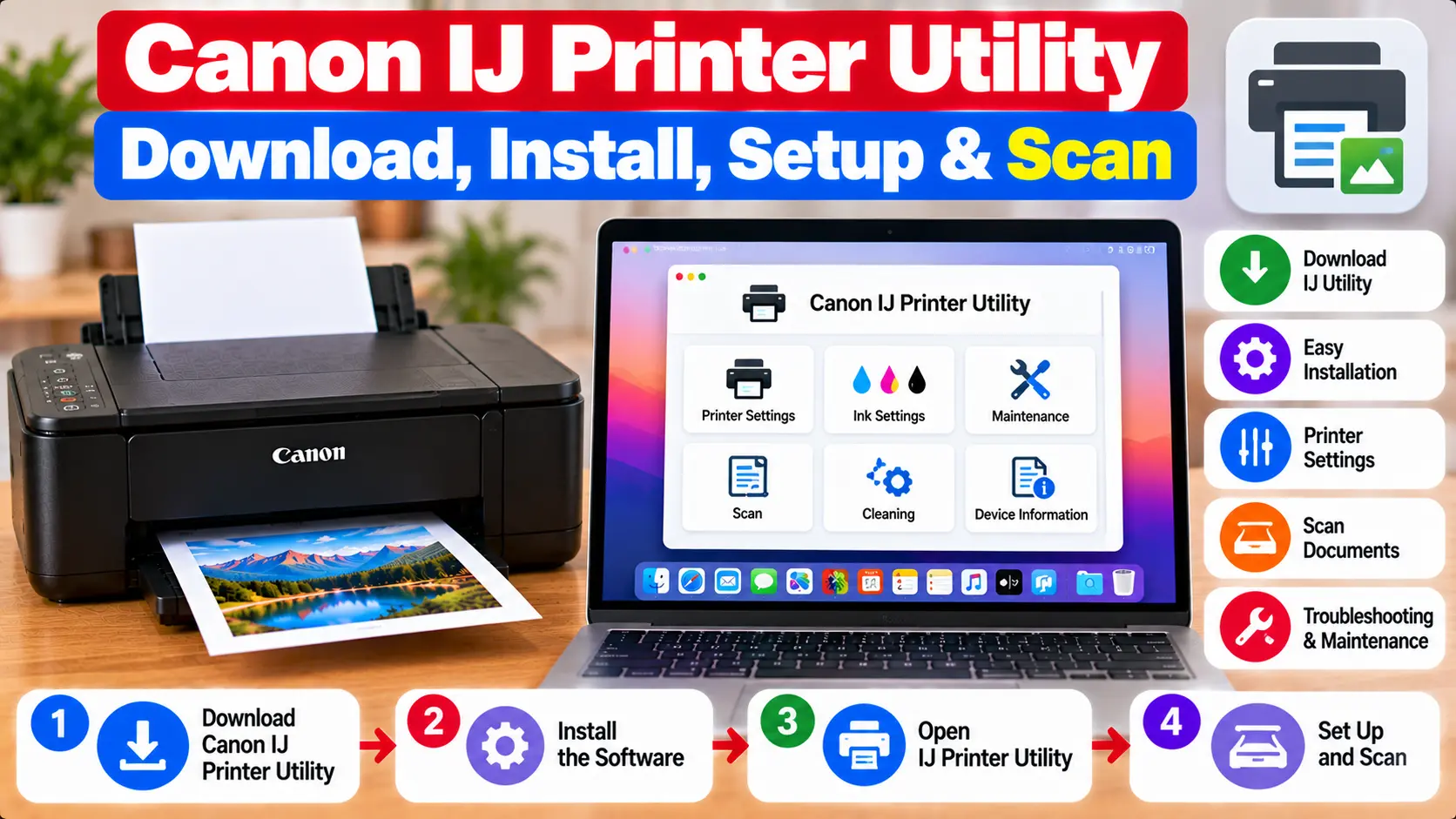 Canon IJ Printer Utility download installation setup and scanning