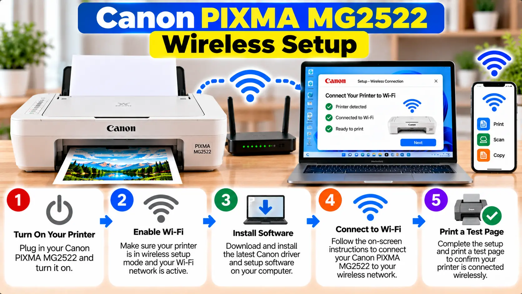 Canon PIXMA MG2522 wireless setup
