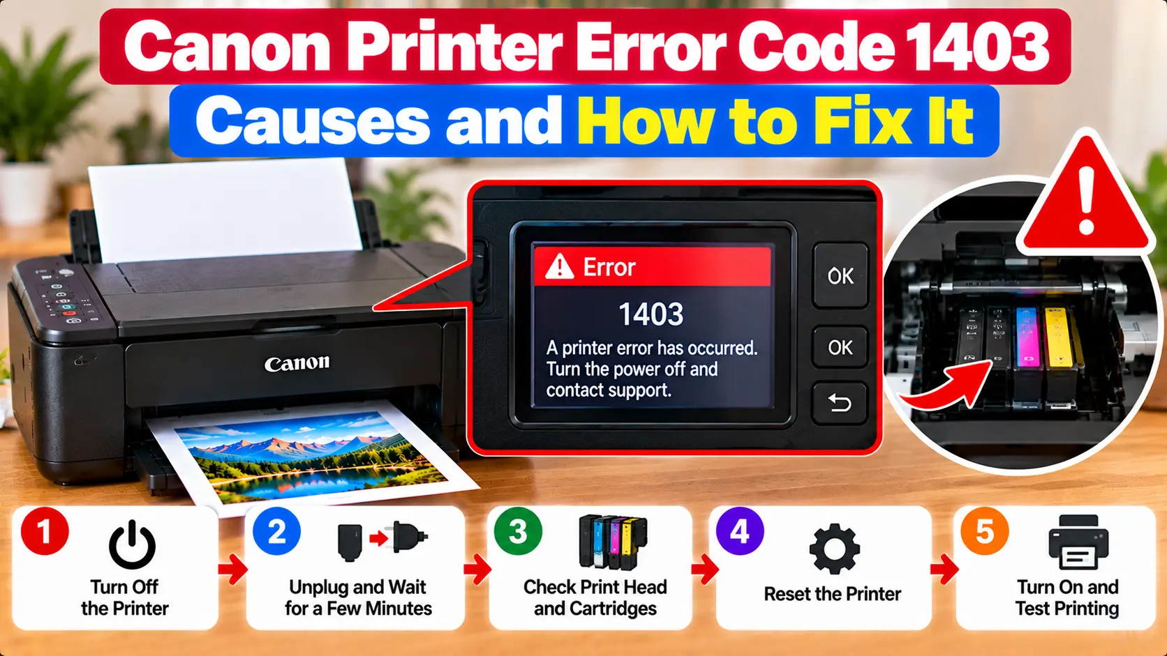 Canon printer error code 1403 troubleshooting