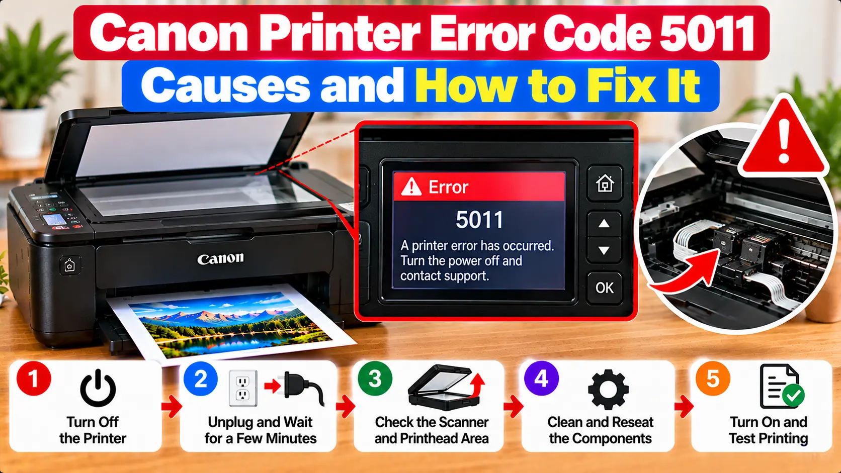 Canon printer error code 5011 troubleshooting