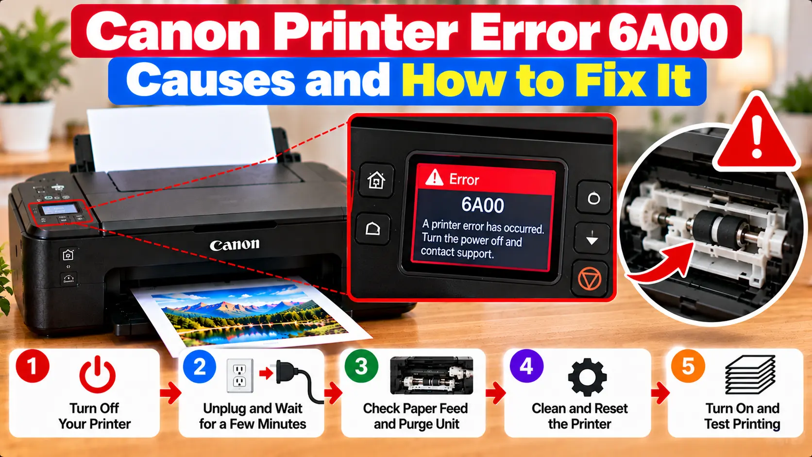 Canon printer error 6A00 troubleshooting