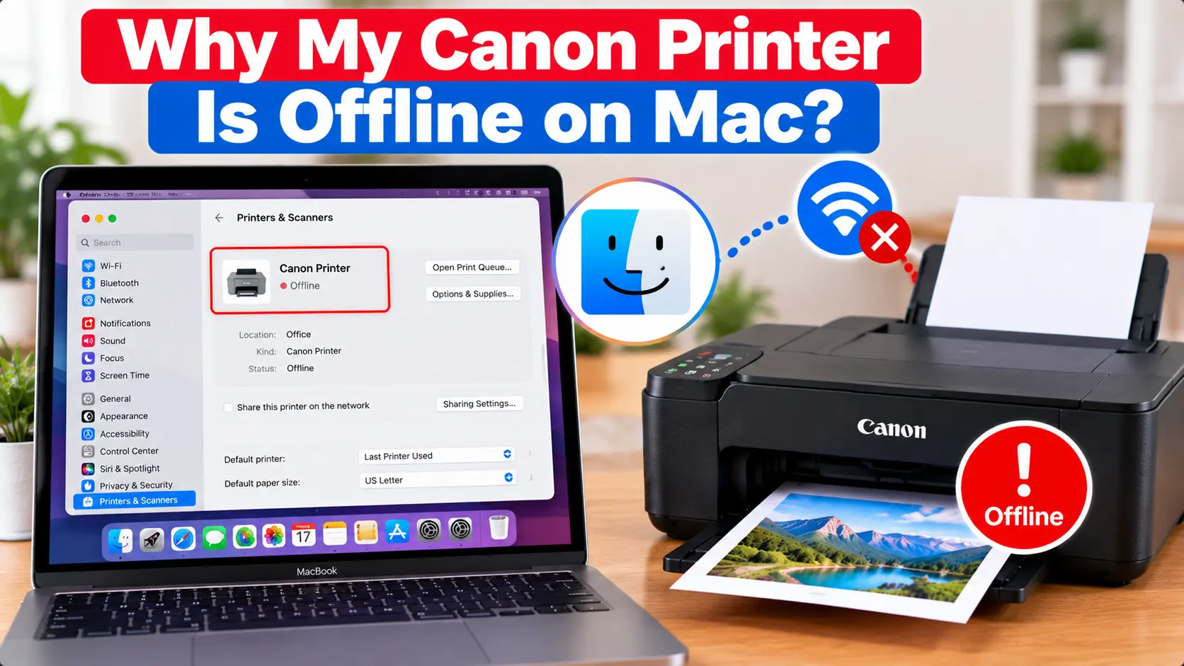 Canon printer offline on Mac troubleshooting