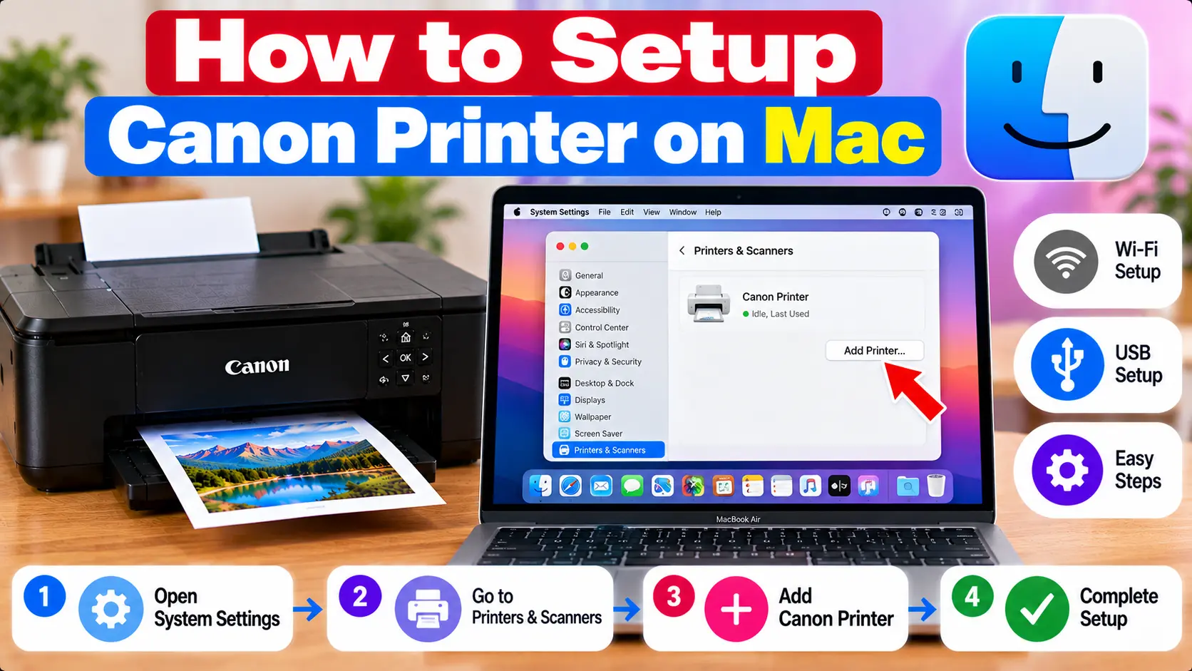 Canon printer setup on Mac