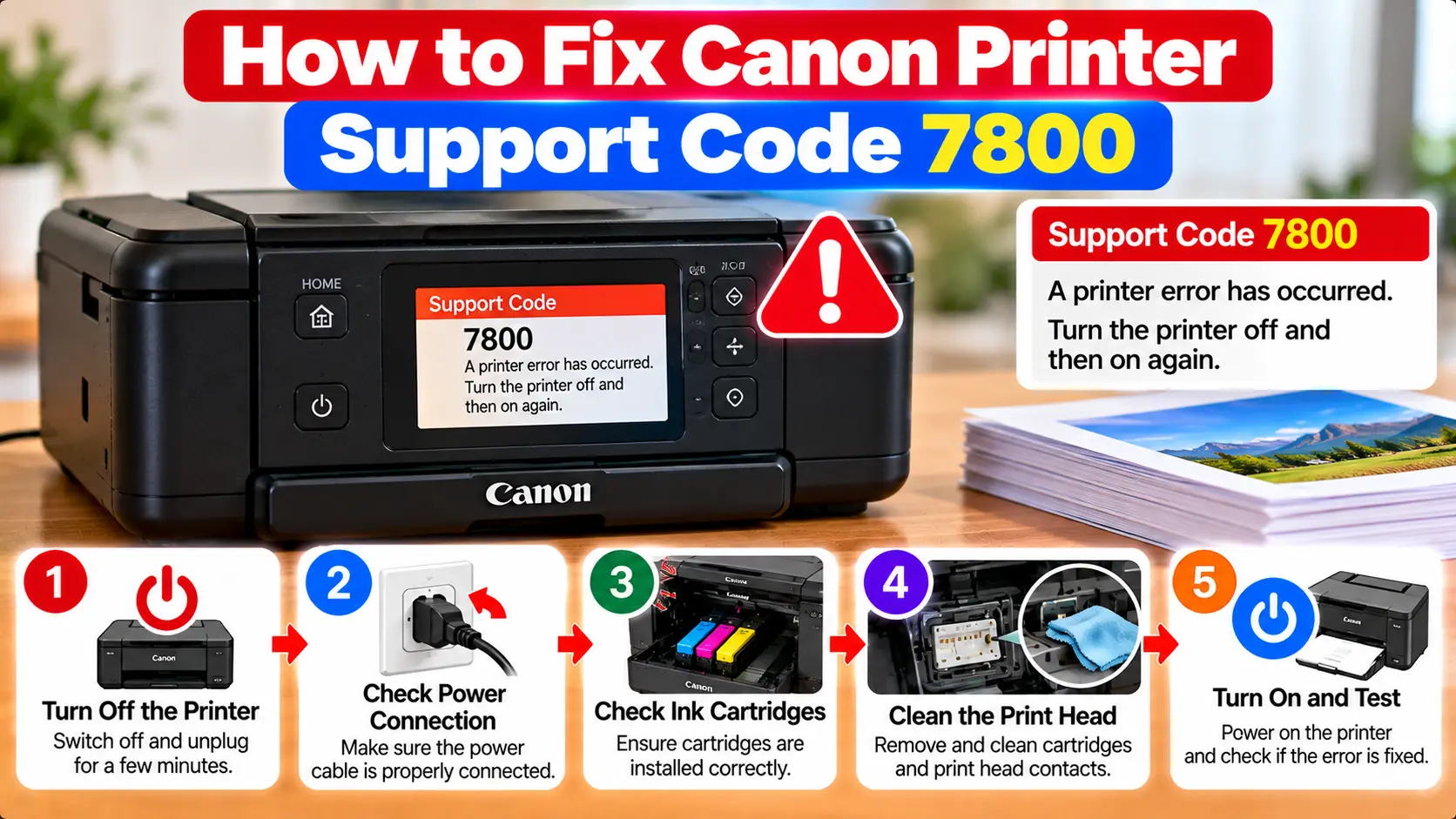 Canon printer support code 7800 troubleshooting