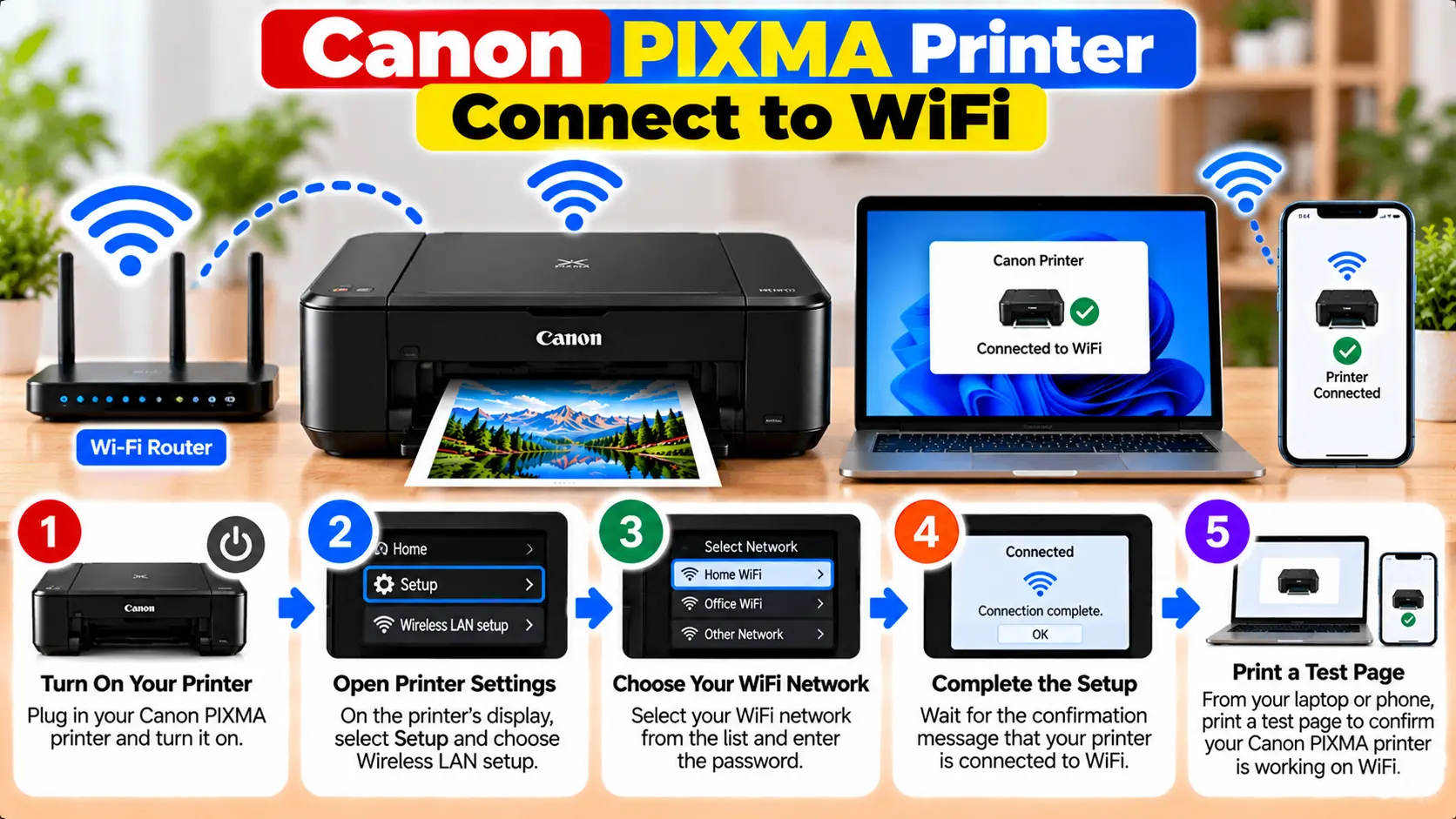 Connect Canon PIXMA printer to WiFi