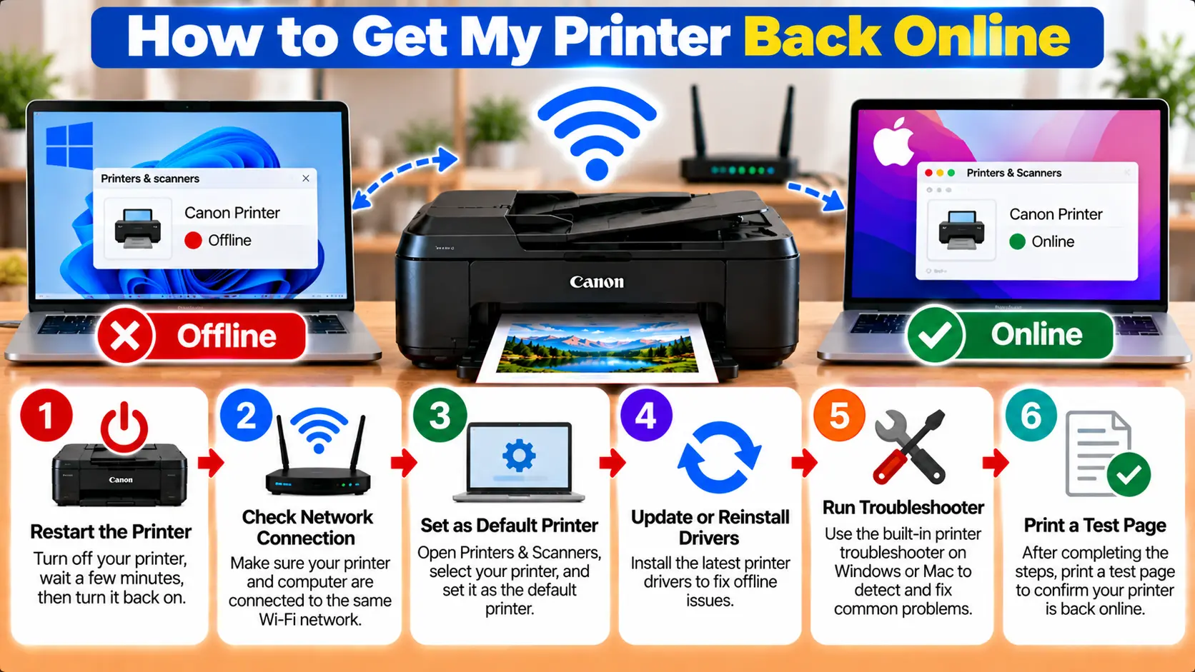 How to get my printer back online