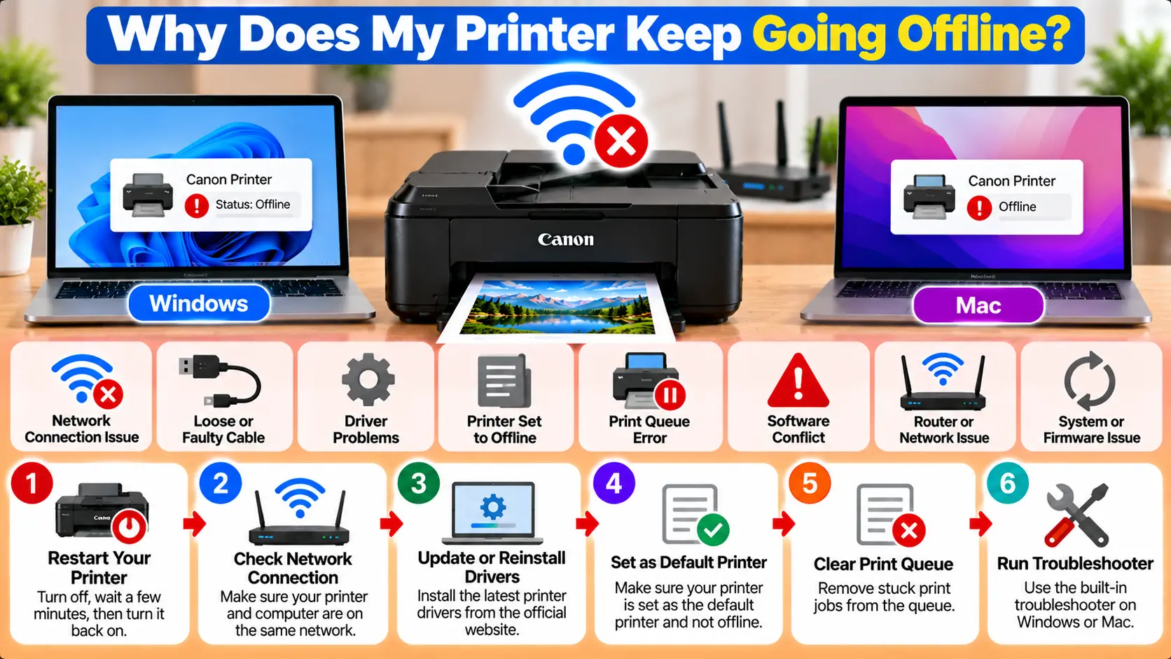 Why does my printer keep going offline troubleshooting