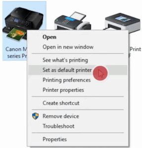 printer set as default